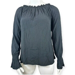 Show Me Your Mumu black top with gathers around the neckline size medium